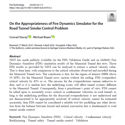 On the Appropriateness of Fire Dynamics Simulator for the Road Tunnel Smoke Control Problem